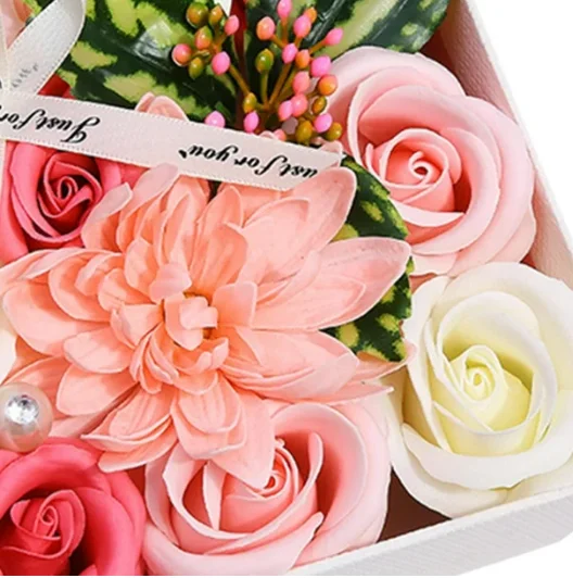 FLOR ROSA JABON CAJITA DE ACETATO MT262