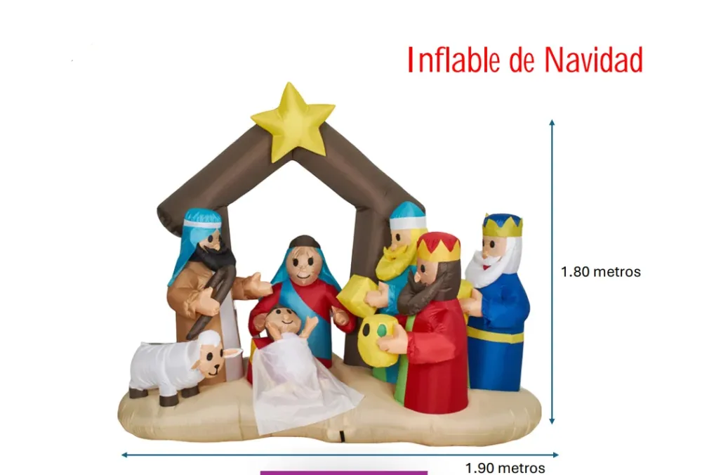 Foto 2 de INFLABLE SANTA CON RENO Y PESEBRE 91232 91233