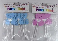 CAKE TOPERS DE OSO BABY SHOWER (6 PIEZAS) PFM-22607
