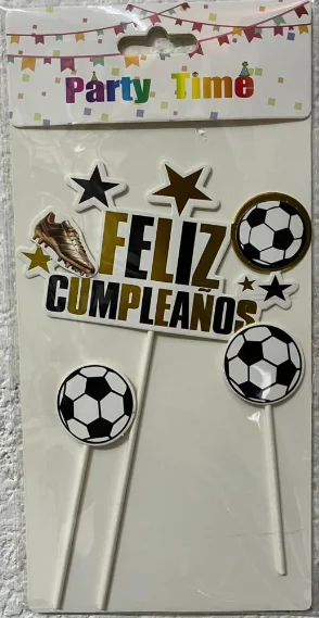 CAKE TOPERS FELIZ CUMPLEAÑOS FUTBOL
