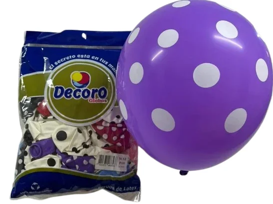 DECORO GLOBOS POLKA 12"X20 PZAS