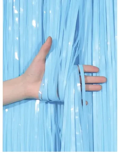 CORTINAS METALICAS - AZUL BEBE - MATE 1M X 2M