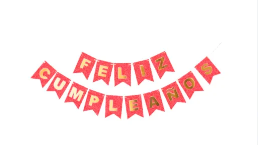 BANDERIN FELIZ CUMPLEAÑOS - SALMON MATE