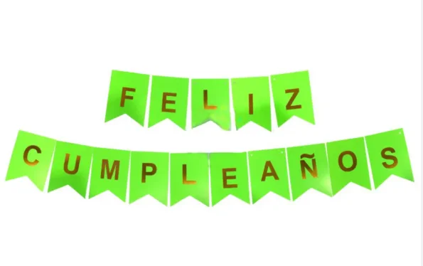BANDERIN FELIZ CUMPLEAÑOS-VERDE MATE 
