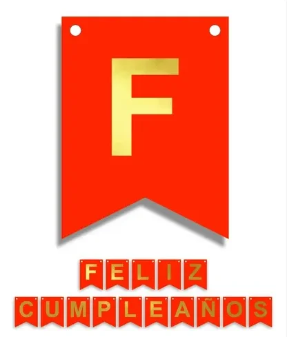 BANDERIN FELIZ CUMPLEAÑOS - ROJO MATE 