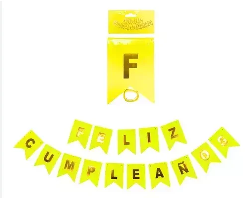 BANDERIN FELIZ CUMPLEAÑOS - AMARILLO 