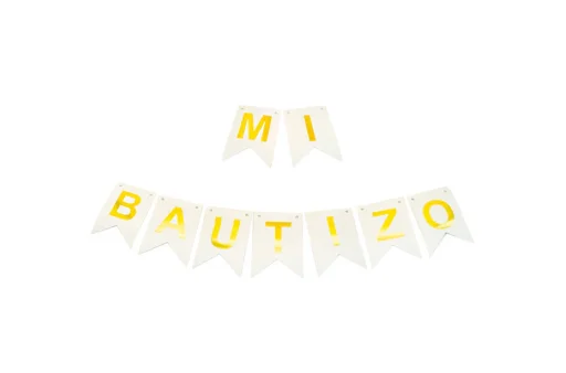 BANDERIN MI BAUTIZO BLANCO MATE  