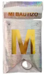 BANDERIN MI BAUTIZO - PLATA HOLOGRAFICO