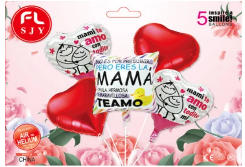 SET DE GLOBOS 5PZAS DIA DE LAS MADRES 