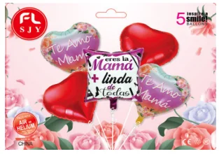 SET DE GLOBOS 5PZAS DIA DE LAS MADRES 