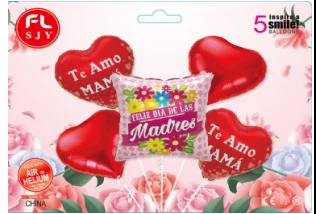SET DE GLOBOS 5PZAS DIA DE LAS MADRES 
