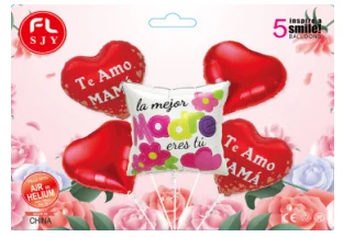 SET DE GLOBOS 5PZAS DIA DE LAS MADRES 