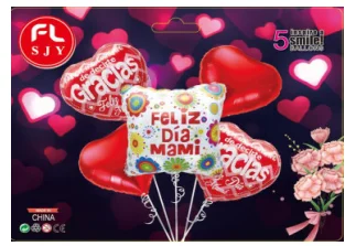 SET DE GLOBOS 5PZAS DIA DE LAS MADRES 
