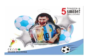 SET GLOBOS FUTBOL 5PZ ARGENTINA - MESSI