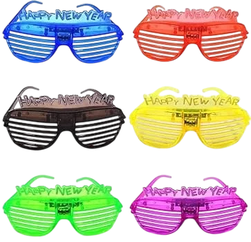 LENTES HAPPY NEW YEAR/FELIZ AÑO NUEVO LED COLORES FU-244