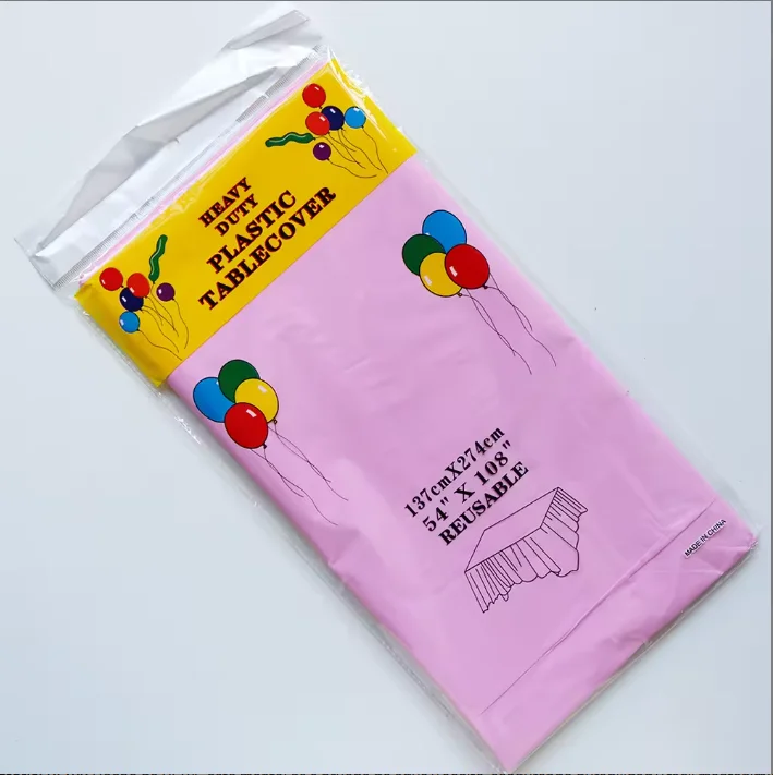 MANTEL PLASTICO ROSA BEBE PARA TABLERO - RECTANGULAR - 137 CM X 274 CM