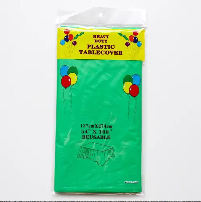 MANTEL PLASTICO VERDE PASTO PARA TABLERO - RECTANGULAR - 137 CM X 274 CM