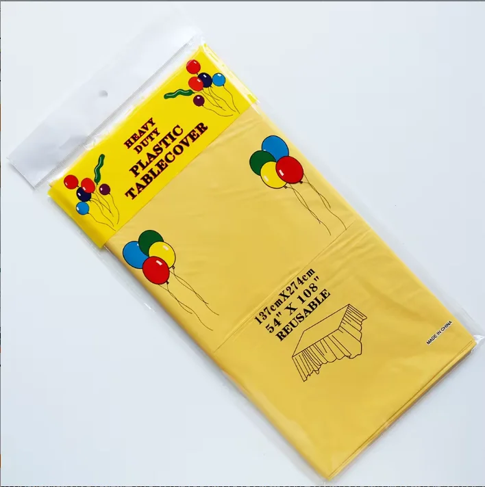 MANTEL PLASTICO AMARILLO PARA TABLERO - RECTANGULAR - 137 CM X 274 CM
