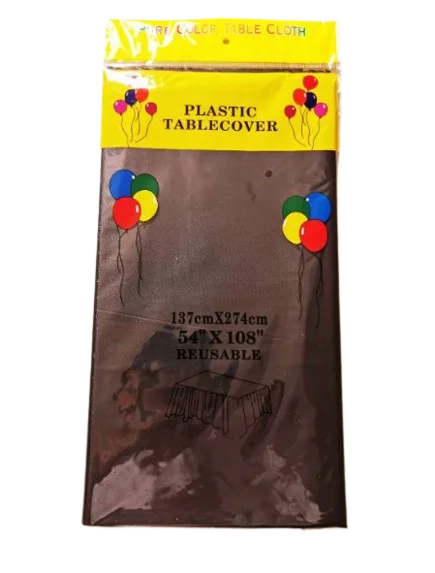 MANTEL PLASTICO CAFE PARA TABLERO - RECTANGULAR - 137 CM X 274 CM