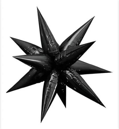 GLOBO FOIL ESTRELLA DE PICO 27" NEGRO