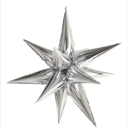 GLOBO FOIL ESTRELLA DE PICO 27" PLATA 