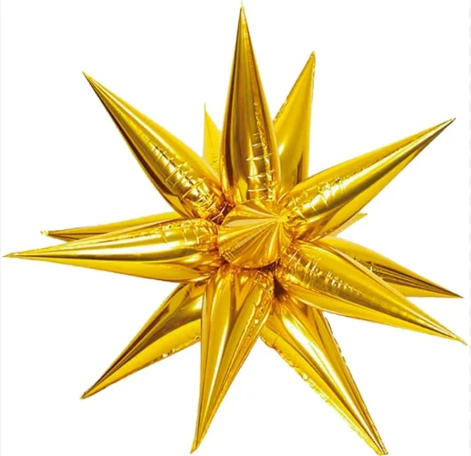 GLOBO FOIL ESTRELLA DE PICO 27" DORADO