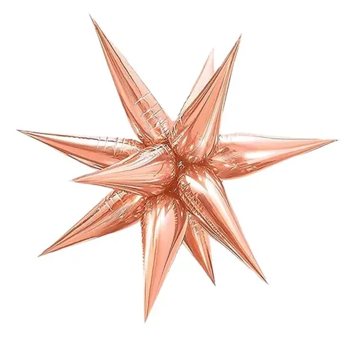 GLOBO FOIL ESTRELLA DE PICO 27" ROSA GOLD 