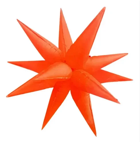 GLOBO FOIL ESTRELLA DE PICO 27" NARANJA NEON 