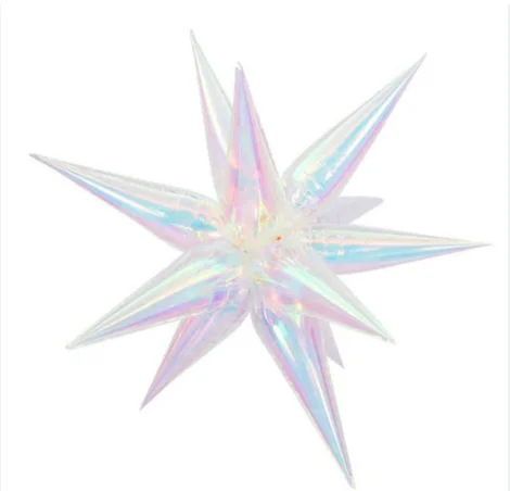 GLOBO FOIL ESTRELLA DE PICO 27" TRANSPARENTE TORNASOL