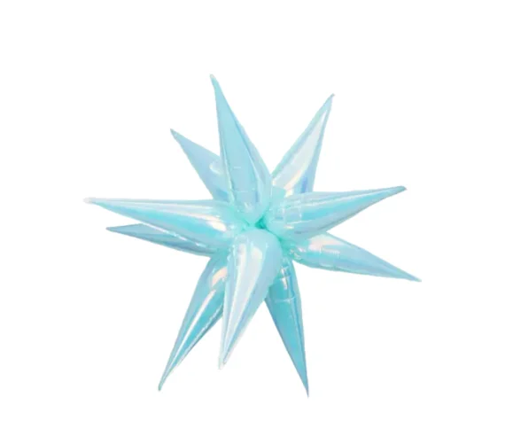 GLOBO FOIL ESTRELLA DE PICO 27" AZUL TORNASOL 