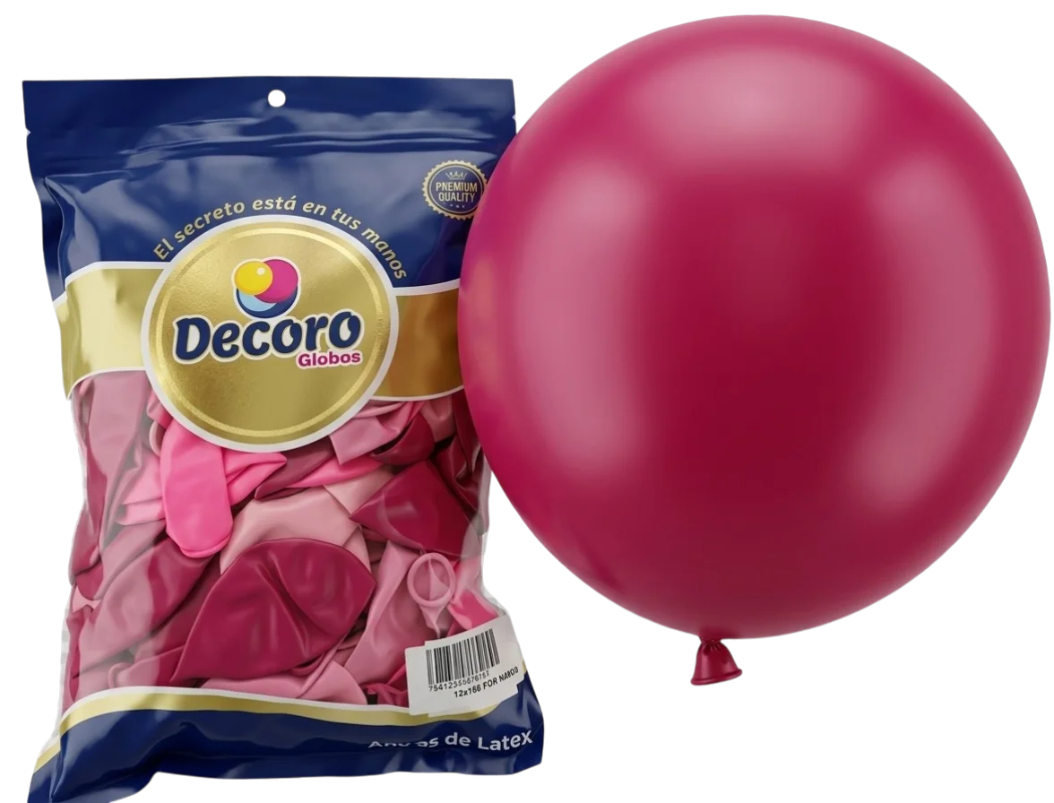  DECORO GLOBOS 12"X100 PZAS MUÑECA