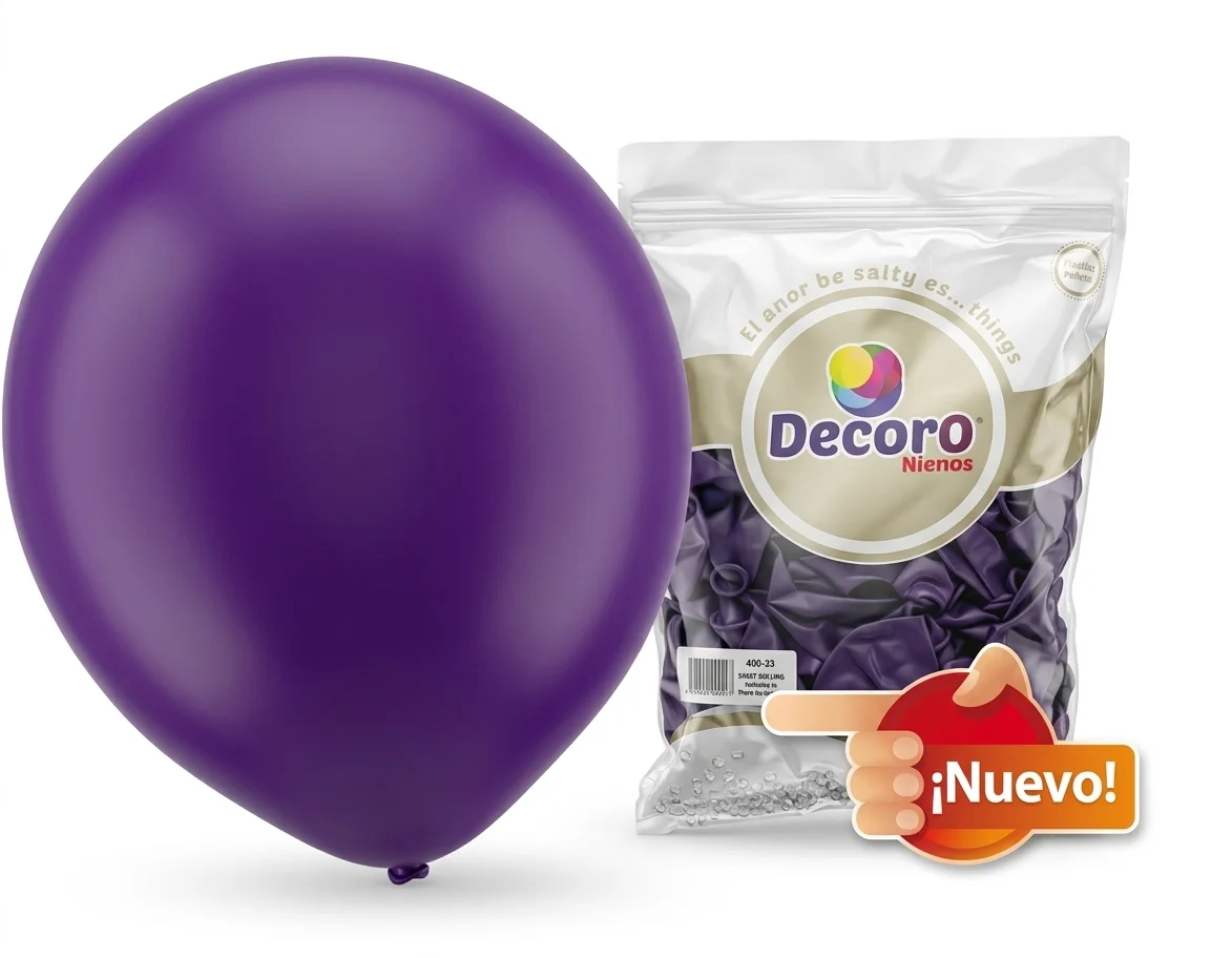  DECORO GLOBOS MORADO OSCURO 12"X100 PZAS HIGH FASHION 3.2G