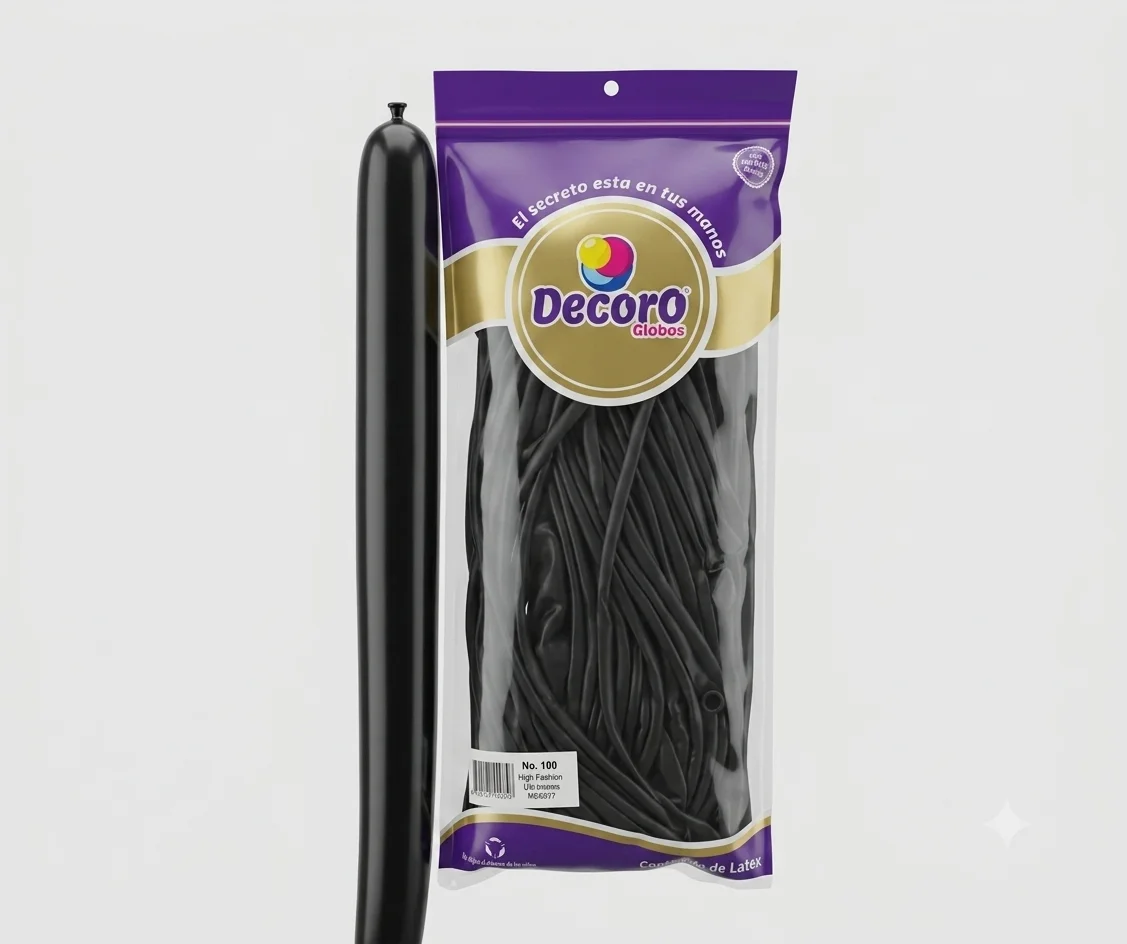  DECORO GLOBOS NEGRO 160"X100 PZAS 