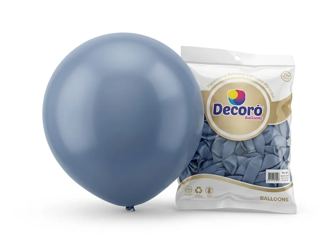 DECORO GLOBOS AZUL LUNA 12"X100 PZA HIGH FASHION 2.8 GR