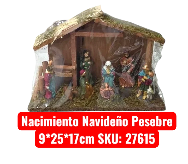 NACIMIENTO PESEBRE NAVIDAD 9*25*17CM