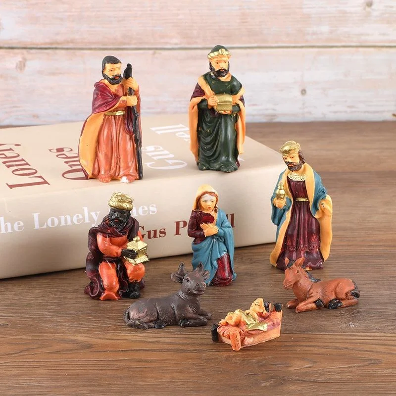 NACIMIENTO PESEBRE NAVIDAD SET 8 PZA (7CM ALTO LA PIEZA)