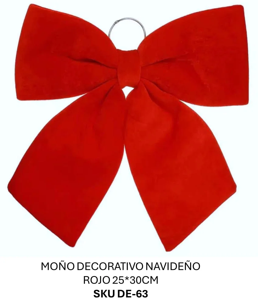 MOÑO DECORATIVO NAVIDAD ROJO 25*30CM