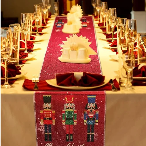 MANTELES CASCANUECES DE NAVIDAD, CAMINO DE MESA 34X180CM