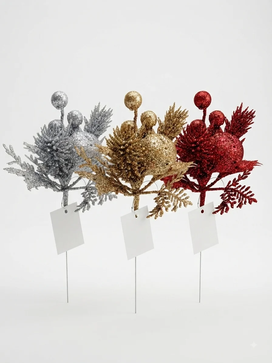 PICK NAVIDEÑO BRILLANTE 18CM