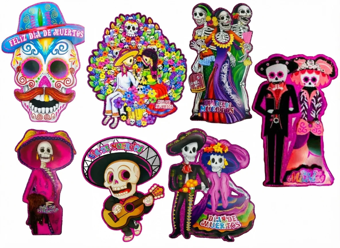 ADORNO CATRIN DIA DE MUERTO CARTON 68CM