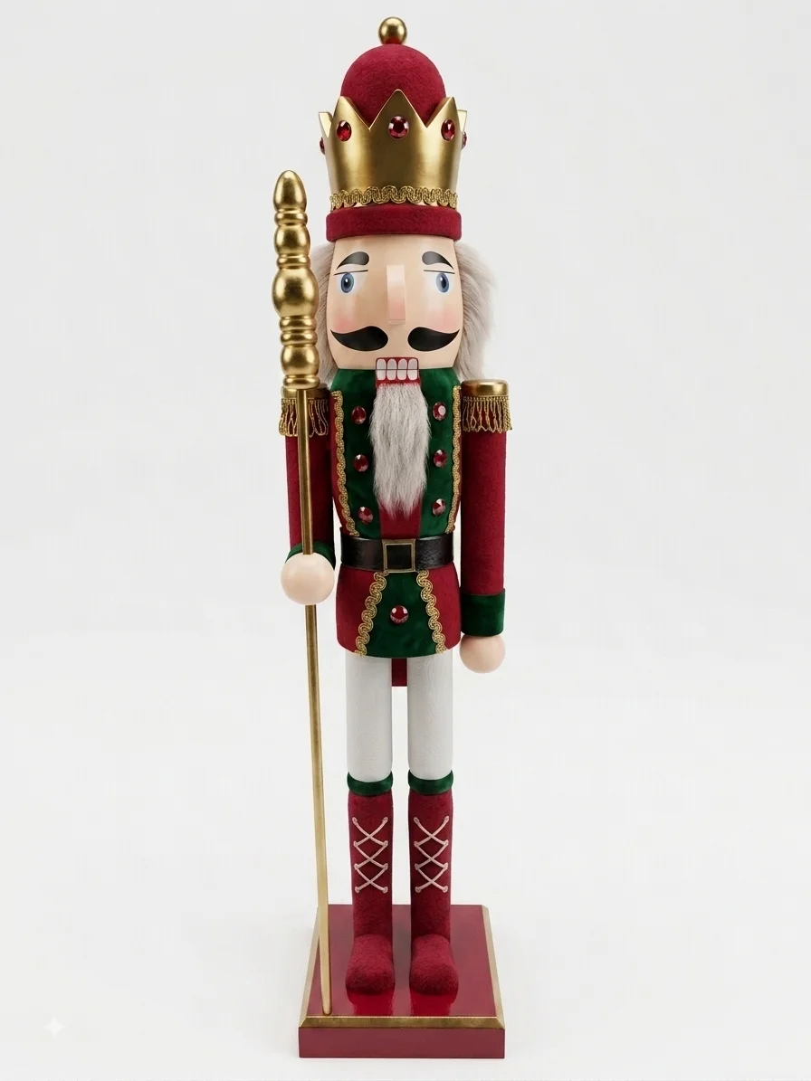 CASCANUECES DE NAVIDAD, ESCULTURA DE MADERA 60CM DE ALTURA