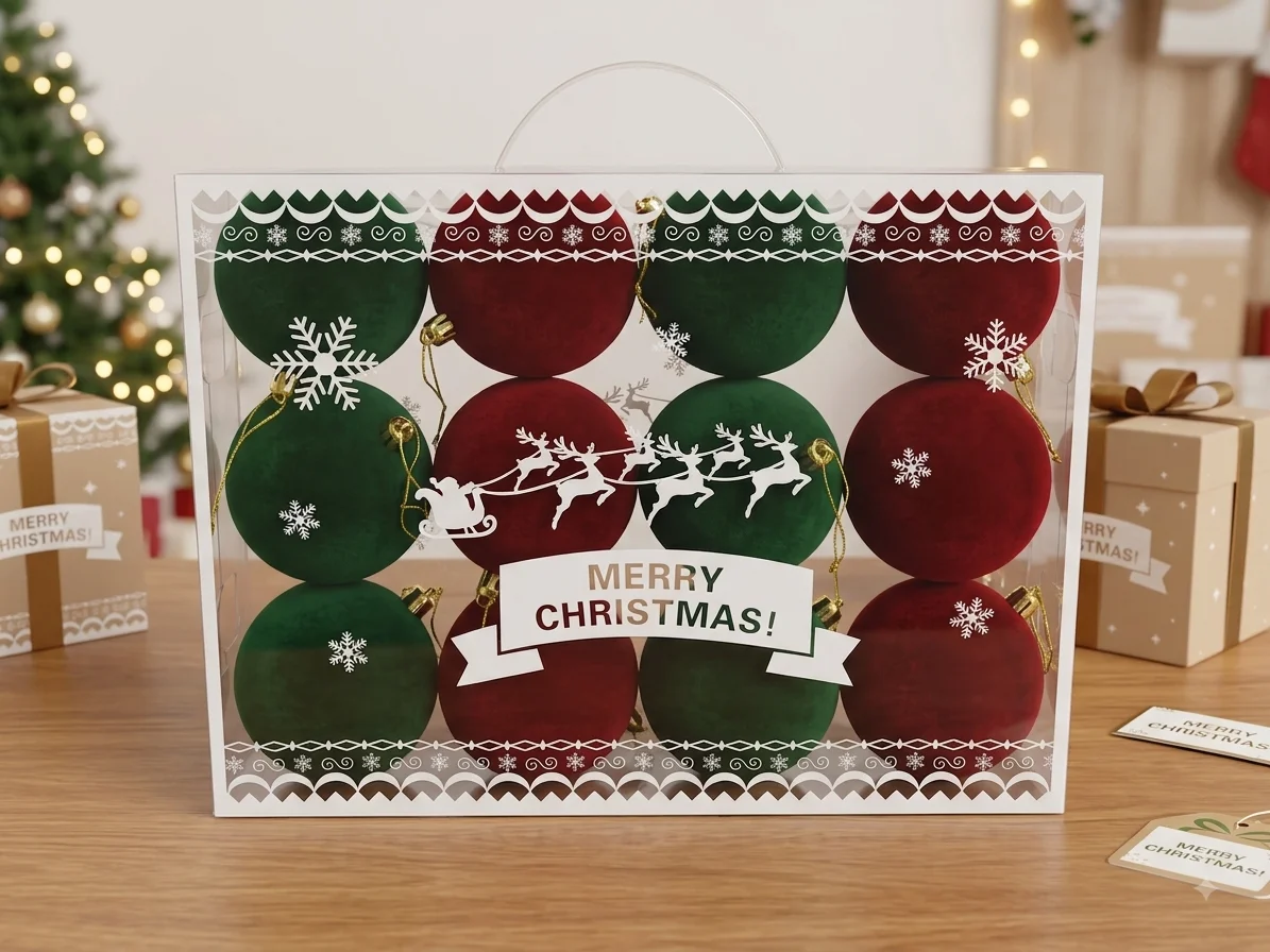 12 ESFERAS BAMBALINAS DE TERCIOPELO ADORNOS NAVIDAD ROJO VERDE