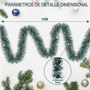 GUIRNALDA DE NAVIDAD BORDE BLANCO 10MX9CM
