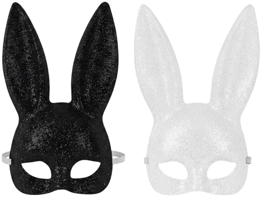 MASCARA OREJA DE CONEJO CON BRILLANTINA HALLOWEEN QW-70006