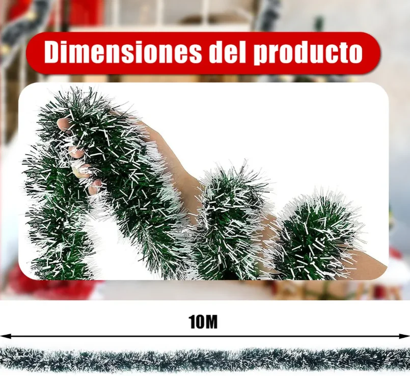  GUIRNALDA DE NAVIDAD BORDE BLANCO 10MX5CM