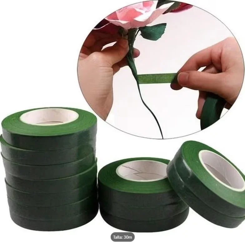 12 PIEZAS DE CINTA DE PAPEL VERDE AUTOADHESIVA -30 METROS 