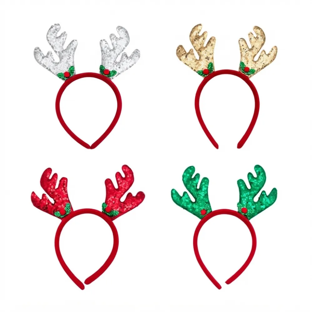 DIADEMA RENO ROJO/VERDE/DORADO CON LUZ NAVIDAD M-12071