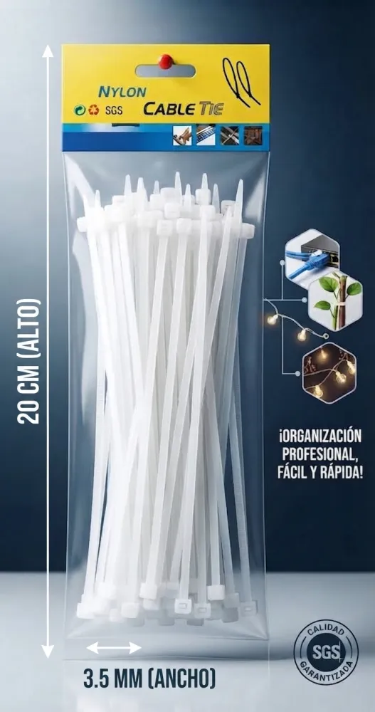 CINCHOS CON 100PZAS X 20 CM 3.5 MM 