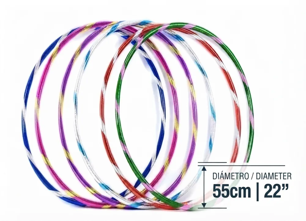 ARO DE HULA-HULA CON UN DISEÑO DE RAYAS EN ESPIRAL DE 55CM/22"
