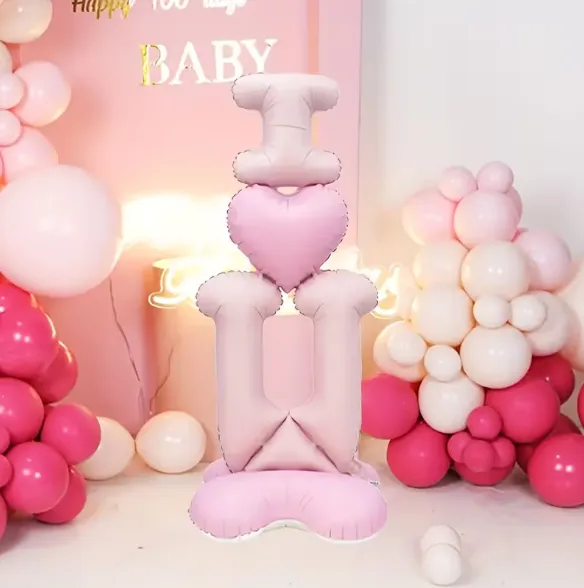GLOBOS METALIZADOS DECORATIVOS CON FRACE  "I LOVE U"